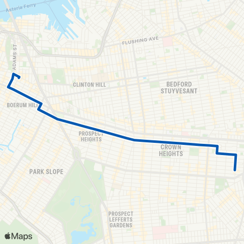 MTA Brooklyn Downtown Brooklyn - Crown Heights map