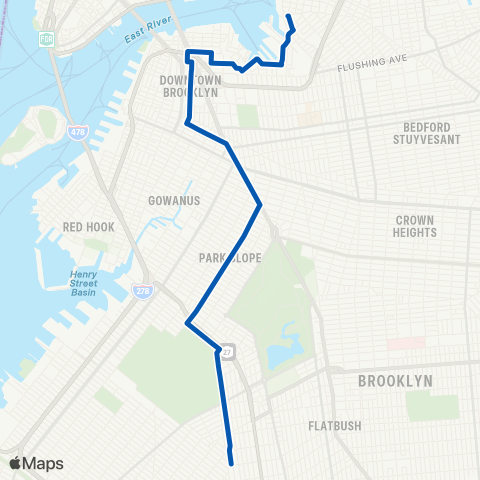 MTA Brooklyn Brooklyn Navy Yard - Kensington map