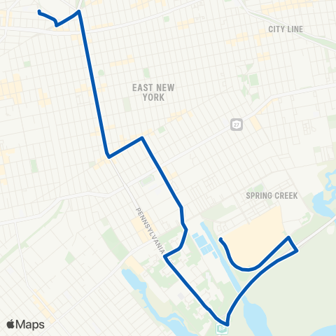 MTA Brooklyn Spring Creek - Broadway Junction map