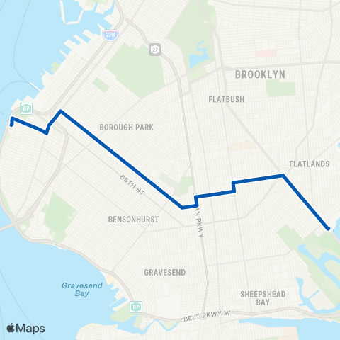 MTA Brooklyn Bay Ridge - Kings Plaza map