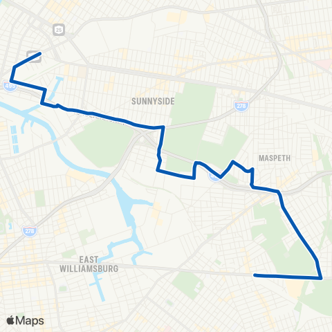 MTA Queens Long Island City - Middle Village map