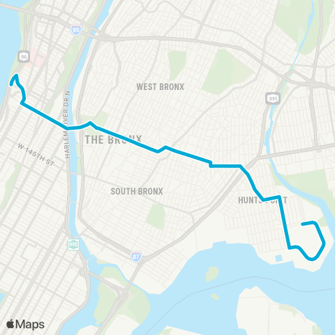 MTA Bronx Hunts Point - Riverside Dr map