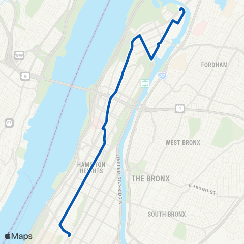 MTA Manhattan Inwood - Harlem map