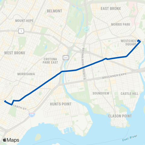 MTA Bronx Westchester Sq - The Hub map