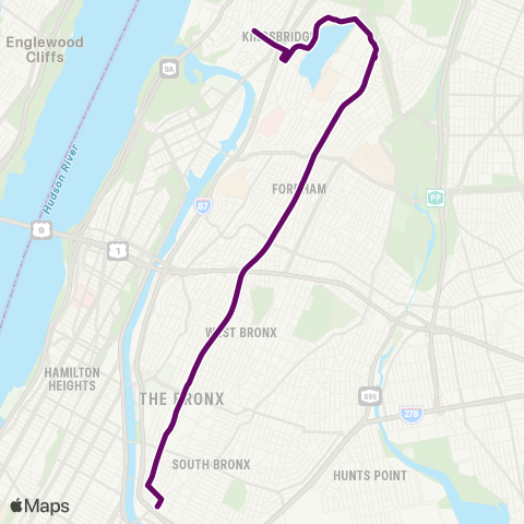 MTA Bronx Riverdale - Mott Haven map