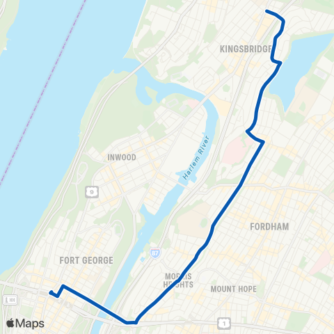 MTA Bronx Riverdale - George Washington Bridge map