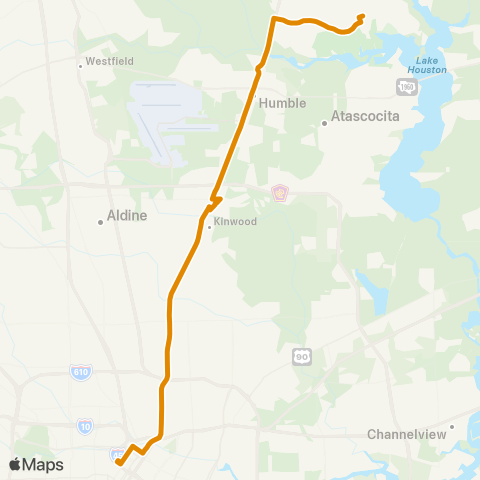 Park & Ride Kingwood / Townsen / Eastex P&R map