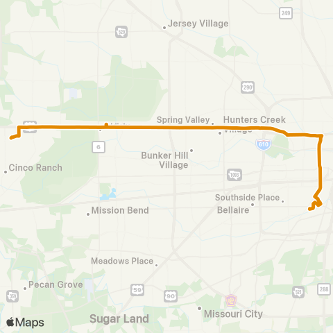 Park & Ride Katy Freeway / TMC P&R map