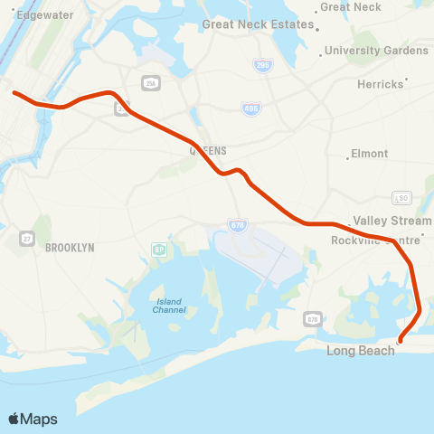 Long Island Rail Road Long Beach Branch map