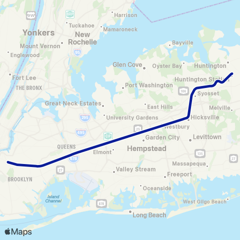 Long Island Rail Road Port Jefferson Branch map