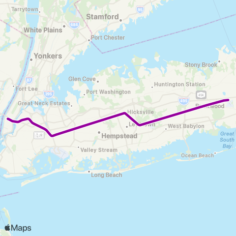 Long Island Rail Road Ronkonkoma Branch map