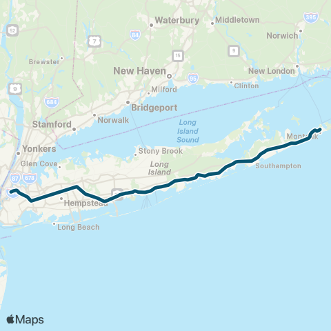 Long Island Rail Road Montauk Branch map