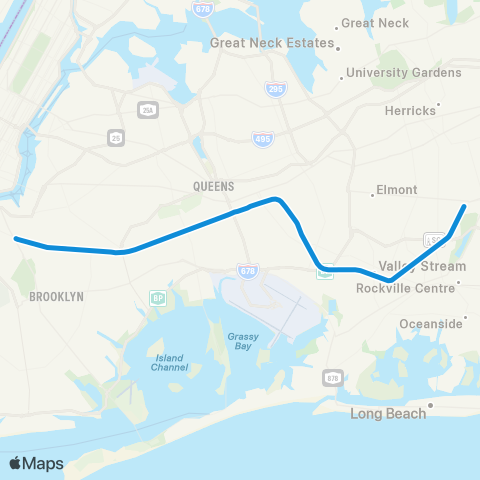 Long Island Rail Road West Hempstead Branch map