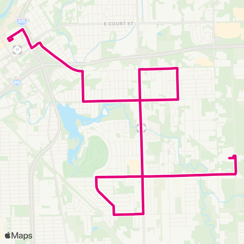 MTA Flint Lapeer Road map