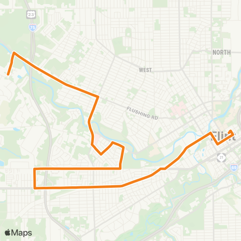 MTA Flint Beecher-Corunna map