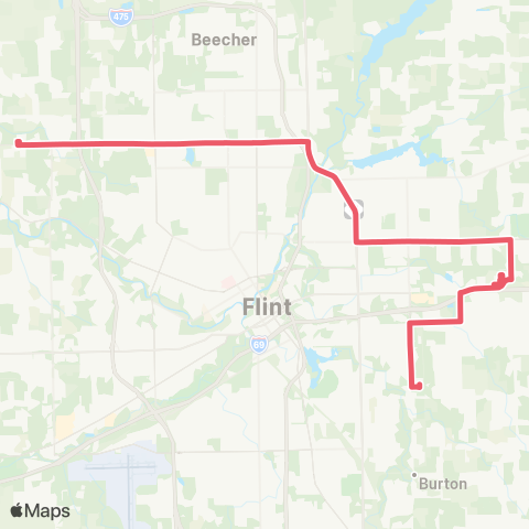 MTA Flint Crosstown map