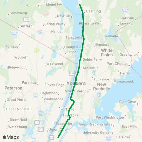 Metro-North Railroad Hudson Line map