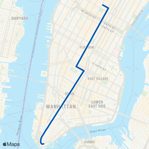 MTA Manhattan W 44 St - South Ferry map
