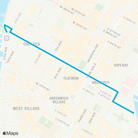 MTA Manhattan Chelsea Piers - East Side map
