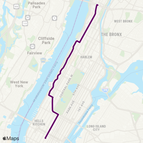 MTA Manhattan George Washington Bridge - 31 St & 6 Av map