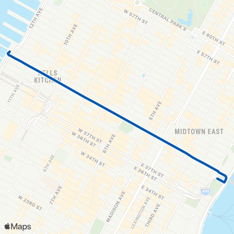 MTA Manhattan United Nations - W 42 St Pier map