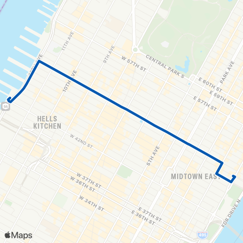 MTA Manhattan W 42 St Pier - East Side map
