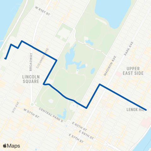 MTA Manhattan East Side - West Side map