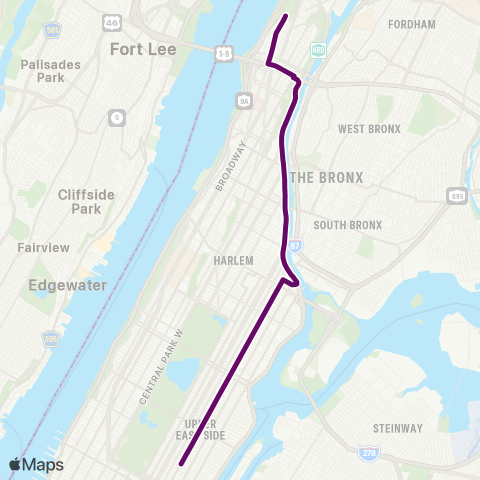 MTA Manhattan Washington Heights - Upper East Side Ltd map
