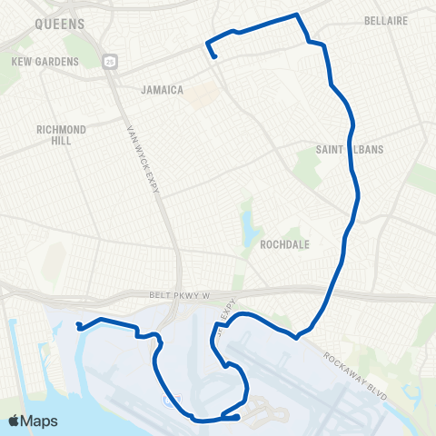 MTA Queens Jamaica - JFK Airport map