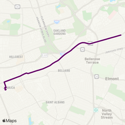 MTA Queens Floral Park - Jamaica map