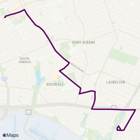 MTA Queens Rosedale - Jamaica map