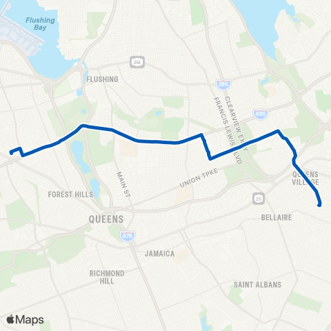 MTA Queens Elmhurst - Queens Village map