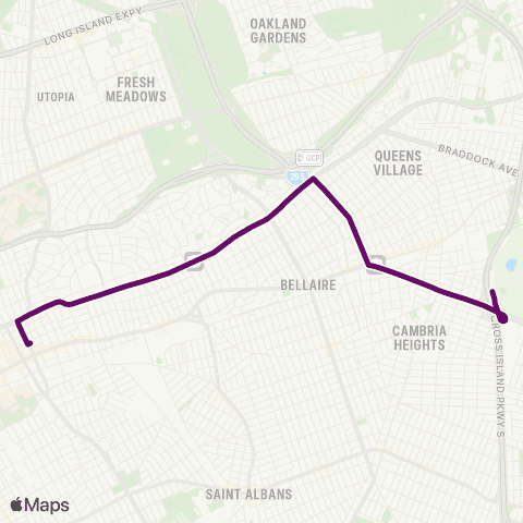 MTA Queens Jamaica - Belmont Park map