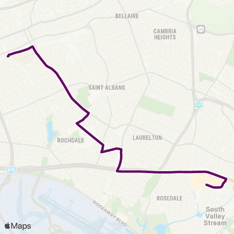 MTA Queens Green Acres - Jamaica map