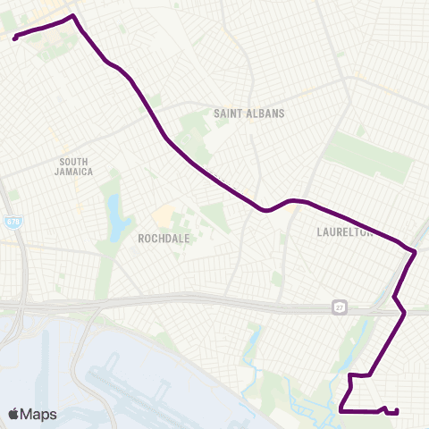 MTA Queens Rosedale - Jamaica map