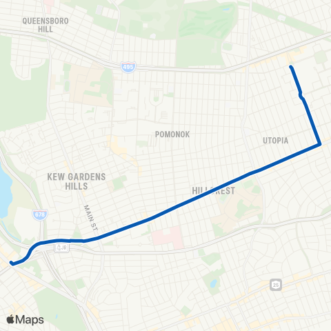 MTA Queens Fresh Meadows - Kew Gardens map