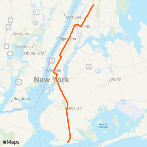 NYC Subway 6 Avenue Express map