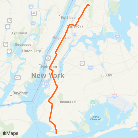 NYC Subway 6 Avenue Express map