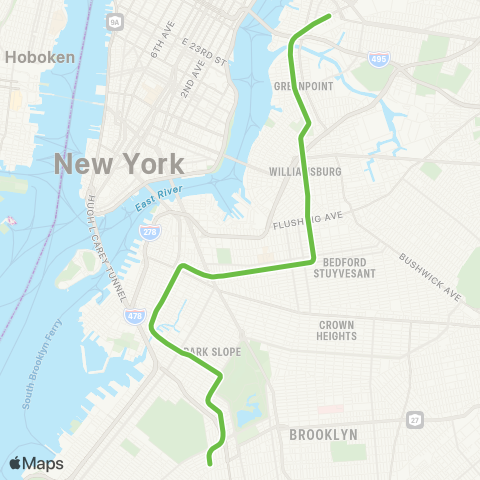 NYC Subway Brooklyn-Queens Crosstown map