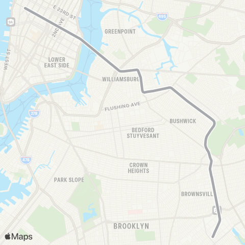 NYC Subway 14 St-Canarsie Local map