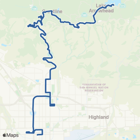 Mountain Transit Off the Mtn Lk Arrowhd - Crestline - S Bernardino map