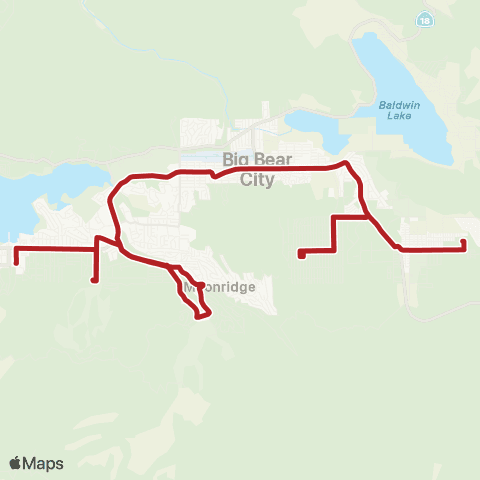 Mountain Transit Red Line map