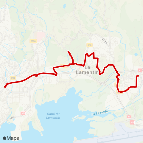 Martinique Transport - Zone Centre Petit Manoir Kerlys map