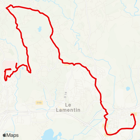 Martinique Transport - Zone Centre CHU la Meynard Petit Manoir map