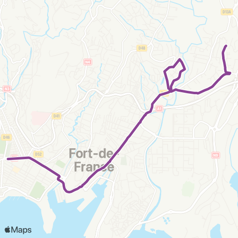 Martinique Transport - Zone Centre Petite ZAC Montgeralde Clémenceau map