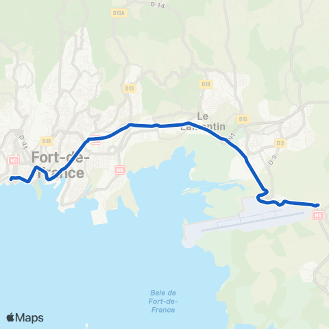 Martinique Transport - Zone Centre Carrère - Almadies BKL map