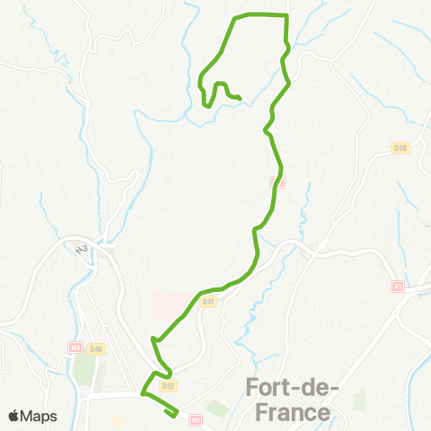 Martinique Transport - Zone Centre Langellier Bellevue Nardal map