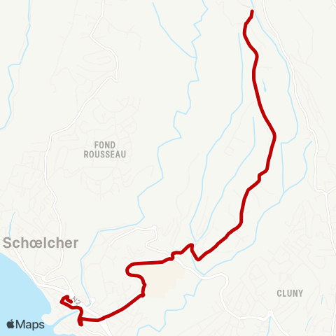 Martinique Transport - Zone Centre Ravine Touza Campus map