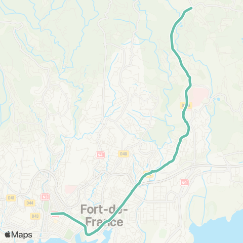 Martinique Transport - Zone Centre Jambette Clémenceau map