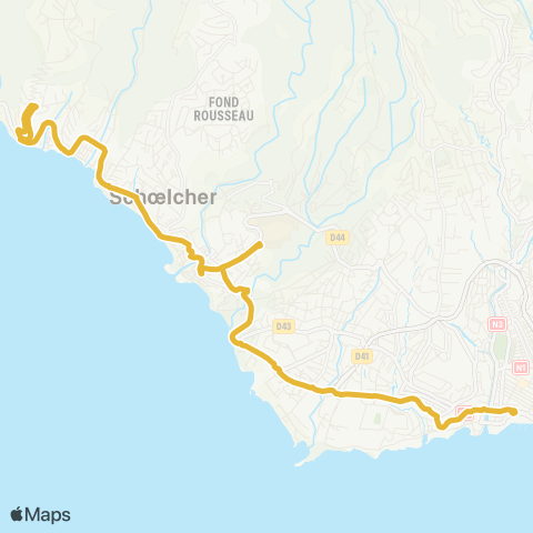 Martinique Transport - Zone Centre La Colline Pointe Simon map